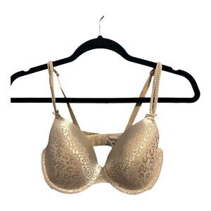 Wacoal 853134 Lined Bra Underwire Keyhole Womens 34D Gold Animal Print NWOT